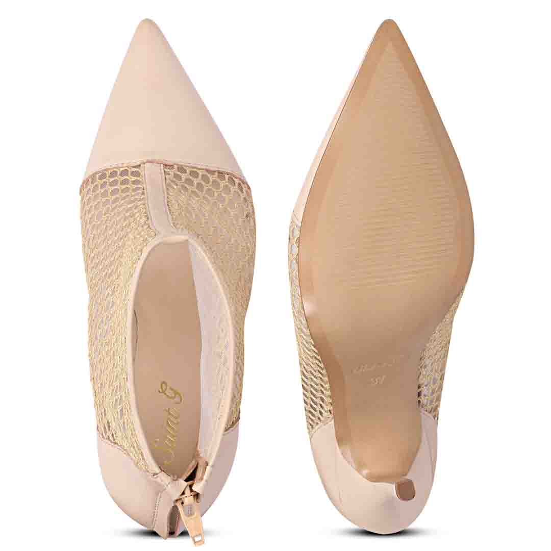 Saint Kinslee Ivory Mess Suede Leather Pumps