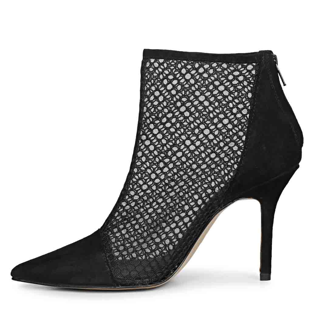 Saint Kinslee Black Mess Suede Leather Pumps