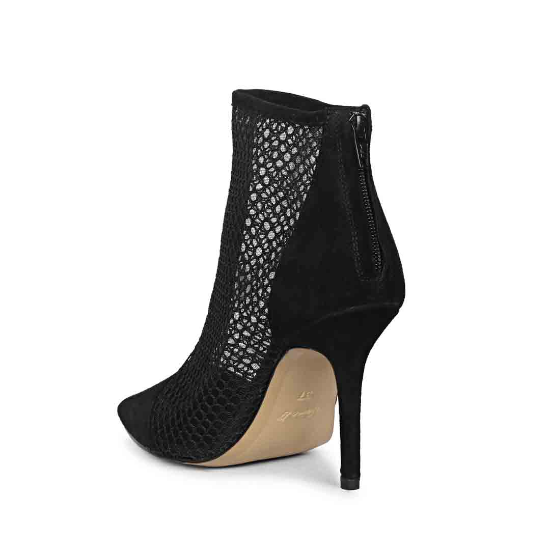Saint Kinslee Black Mess Suede Leather Pumps