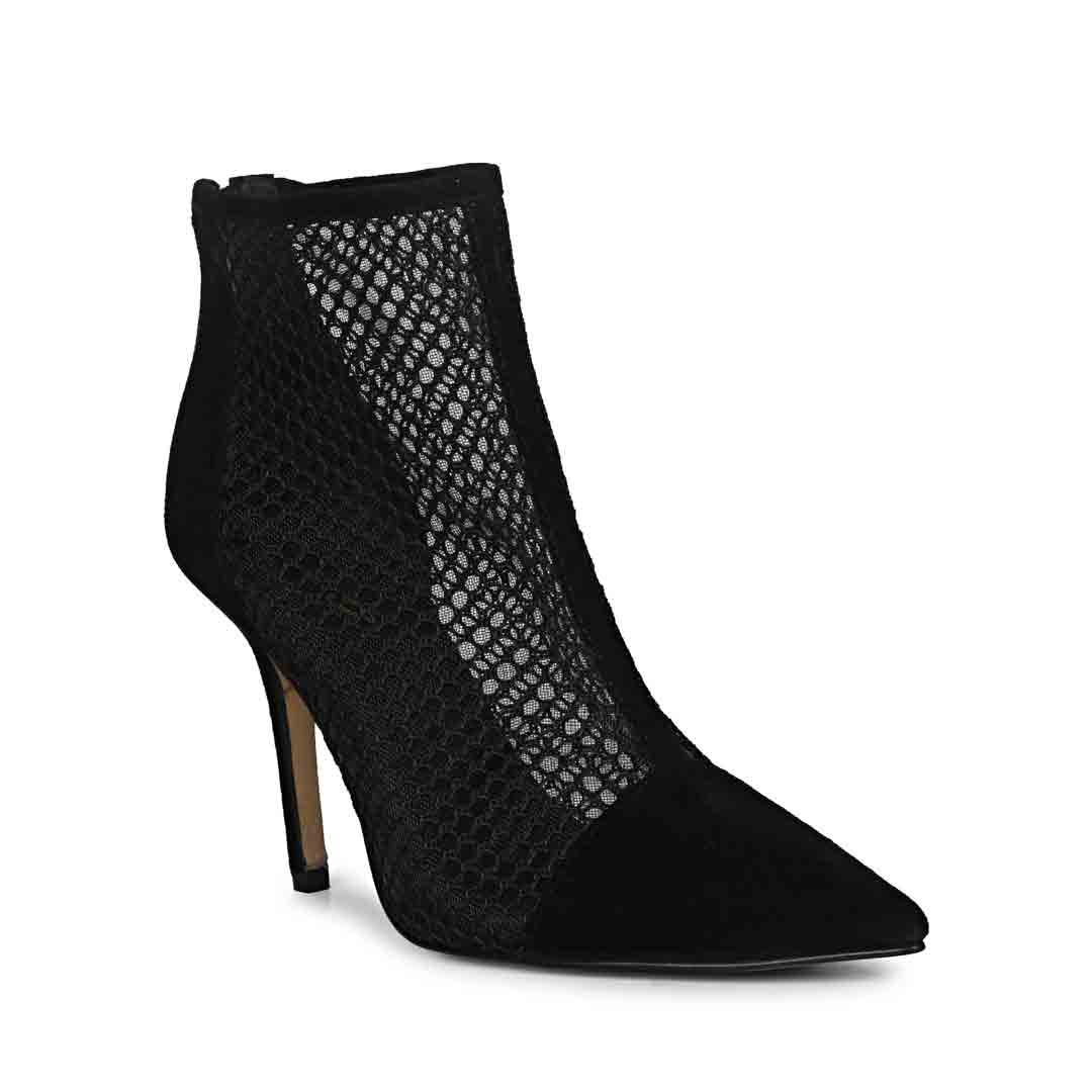 Saint Kinslee Black Mess Suede Leather Pumps