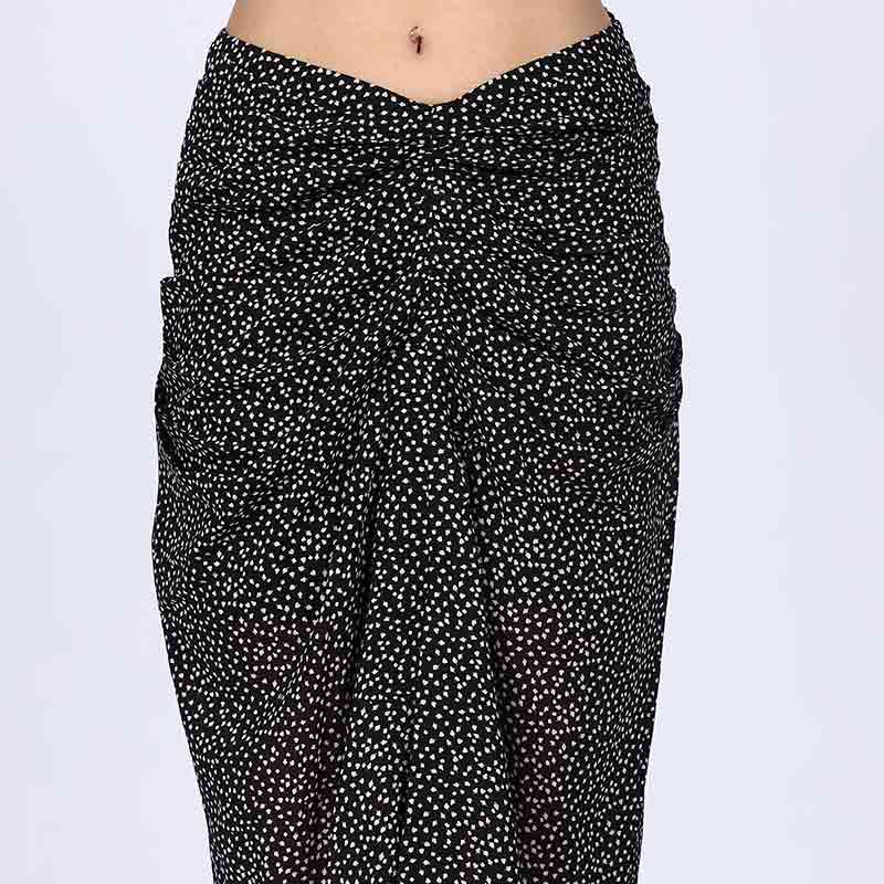 Saint Womens Black Georgette Draped Skirt