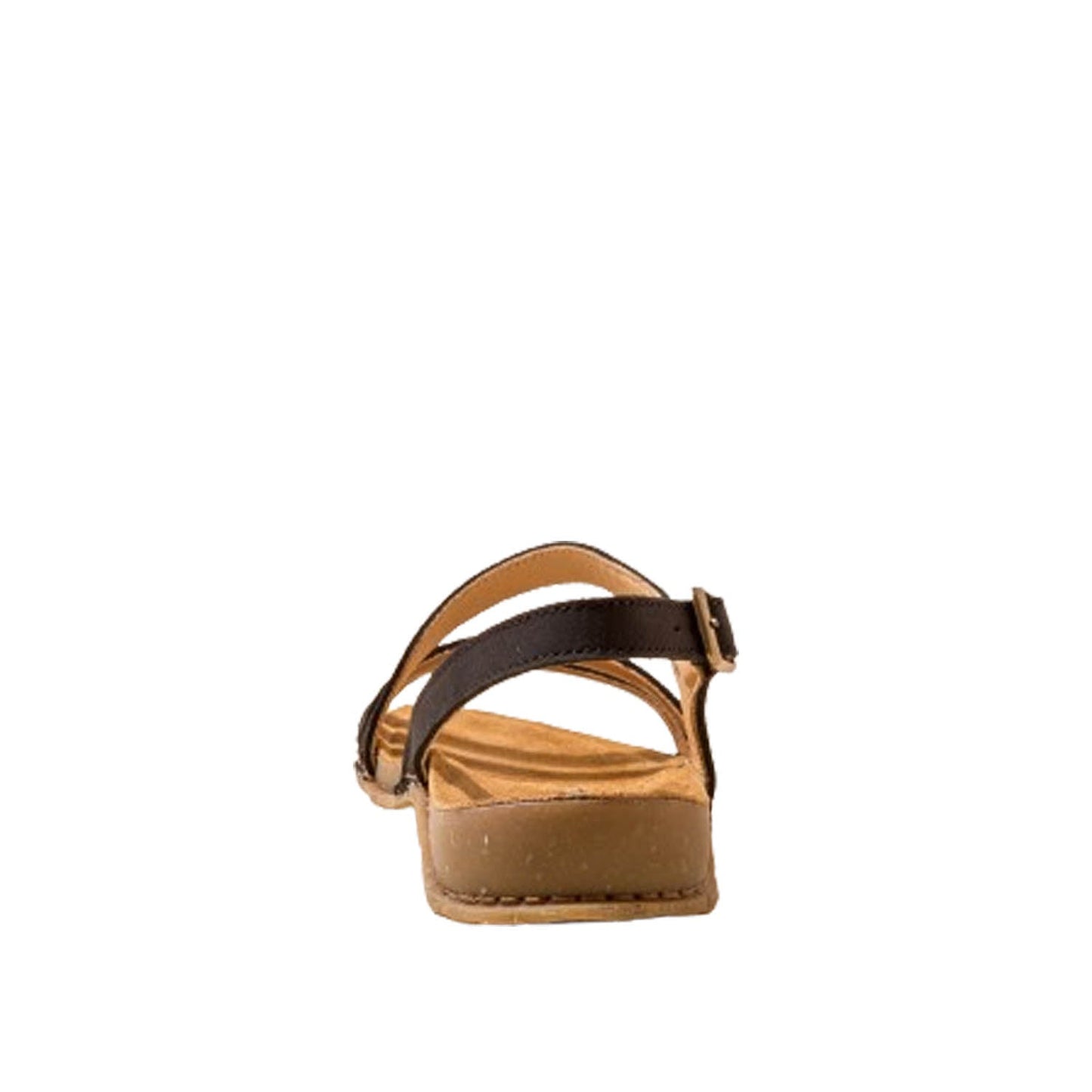 El Naturalista Black Embellished Leather Block Sandals with Buckle