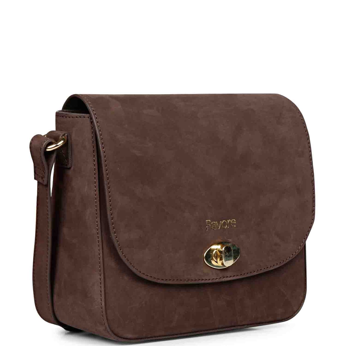 Favore Women Grey Leather Structured Sling Bag