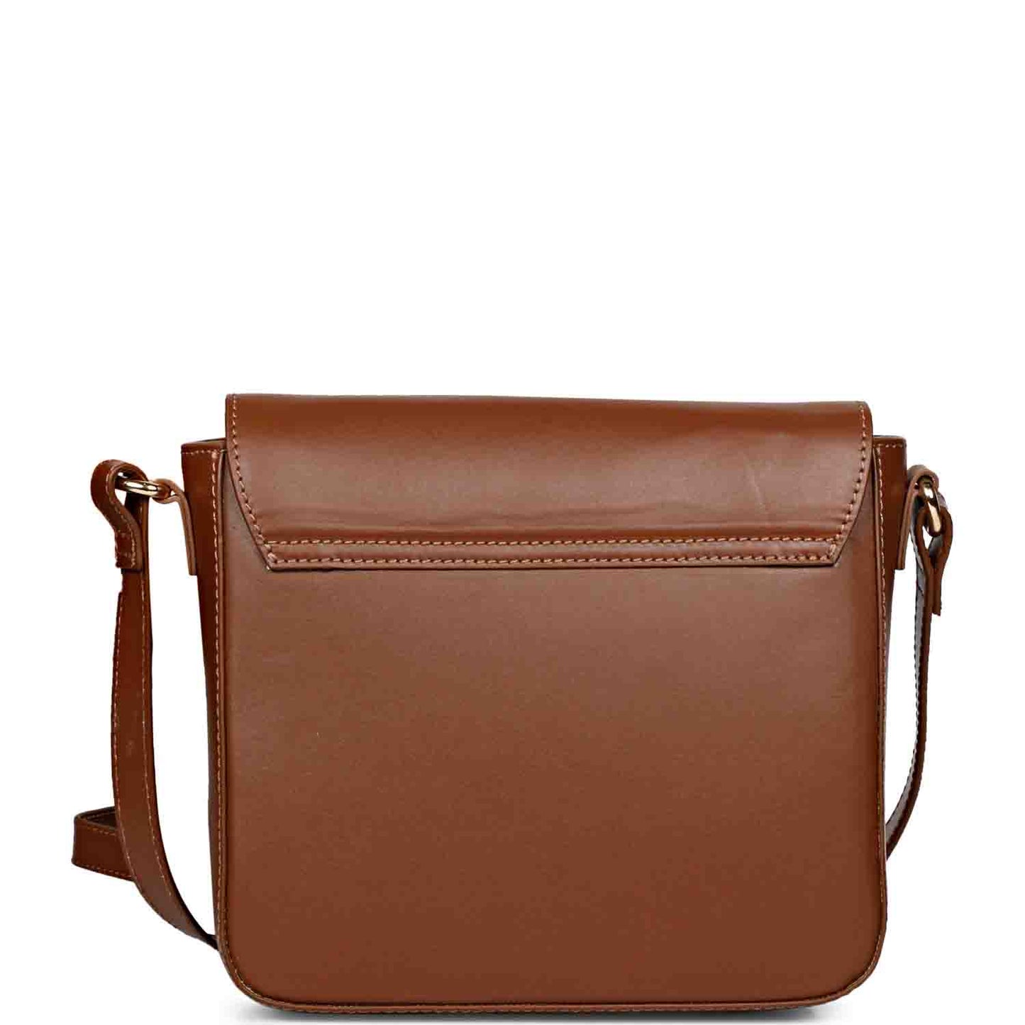 Favore Tan Womens Leather Structured Sling Bag