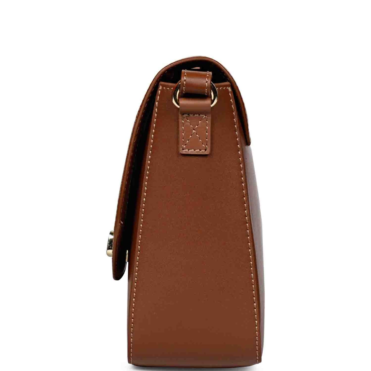 Favore Tan Womens Leather Structured Sling Bag