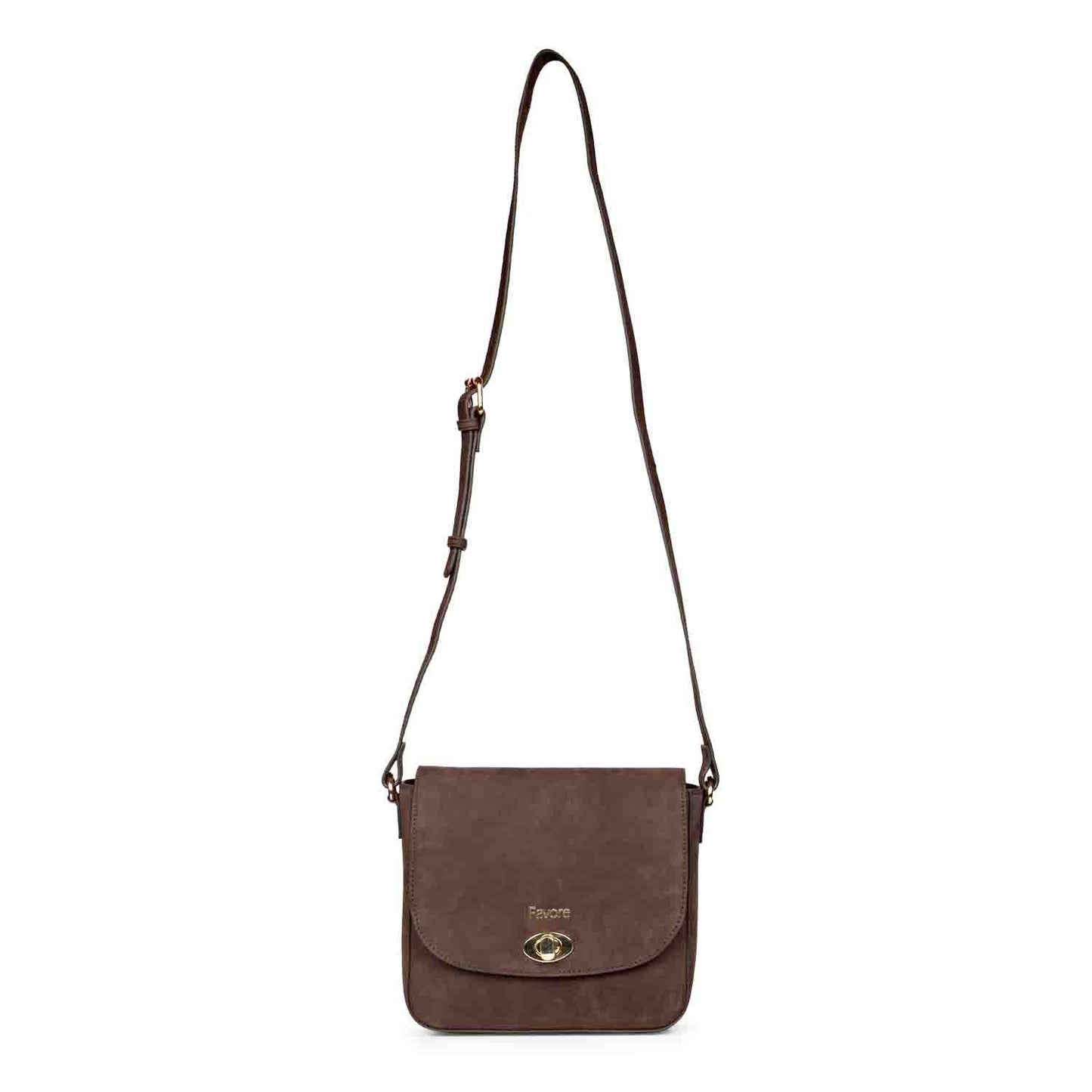 Favore Women Grey Leather Structured Sling Bag