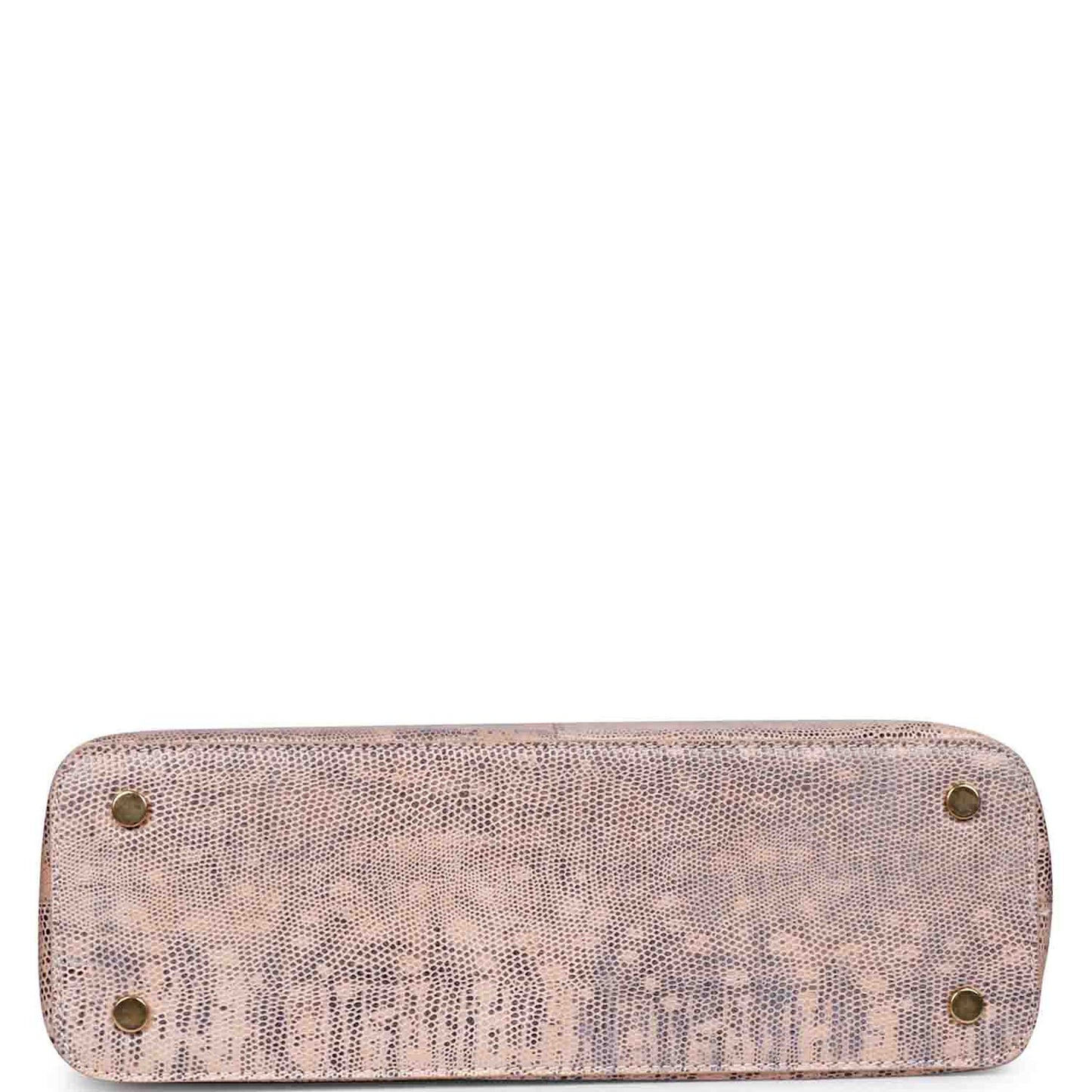 Favore Peach Leather Structured Shoulder Bag