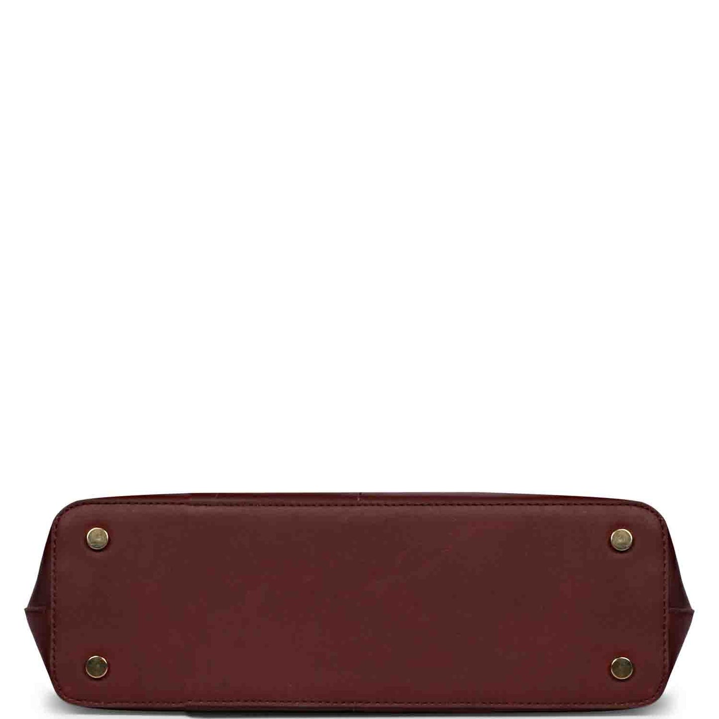 Favore Burgundy Leather Structured Shoulder Bag
