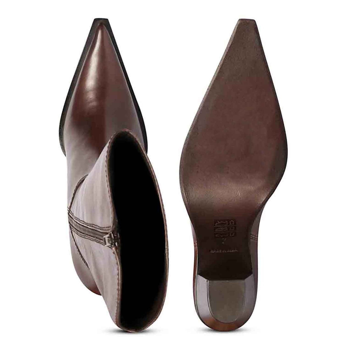 Saint Prune Brown Leather Calf Boots