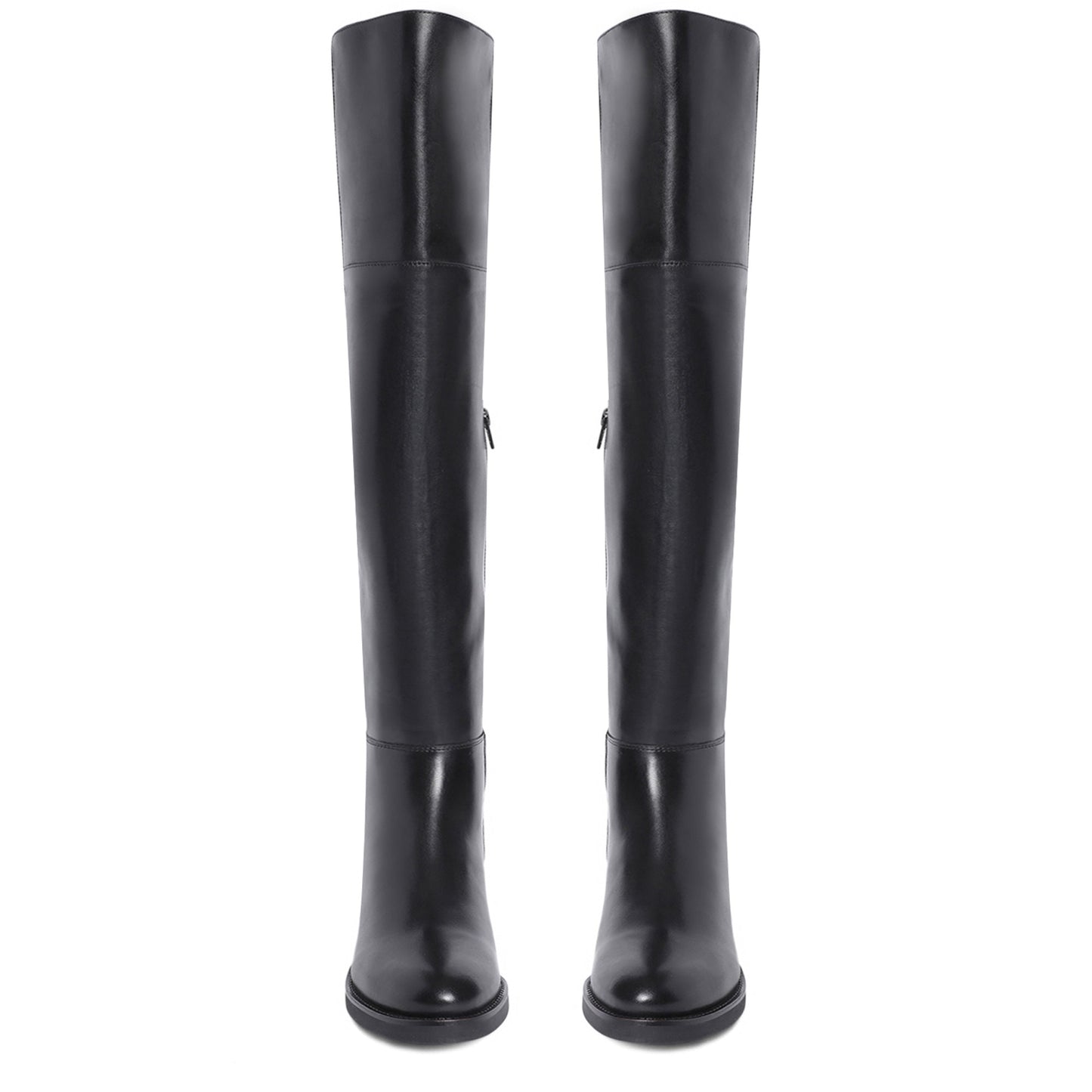 Saint Kayleigh Black Leather Above The Knee Boots