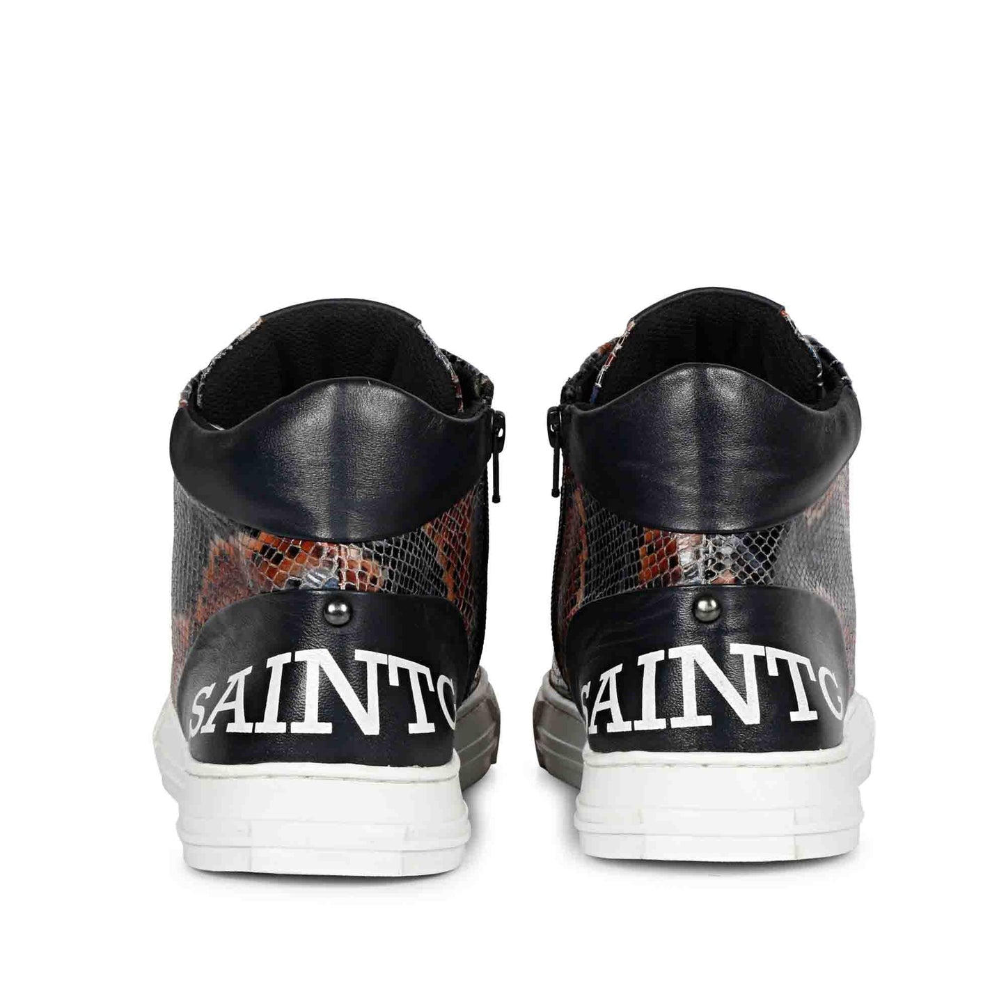 Whitesta Devon Blue Snake Embossed Leather Sneakers
