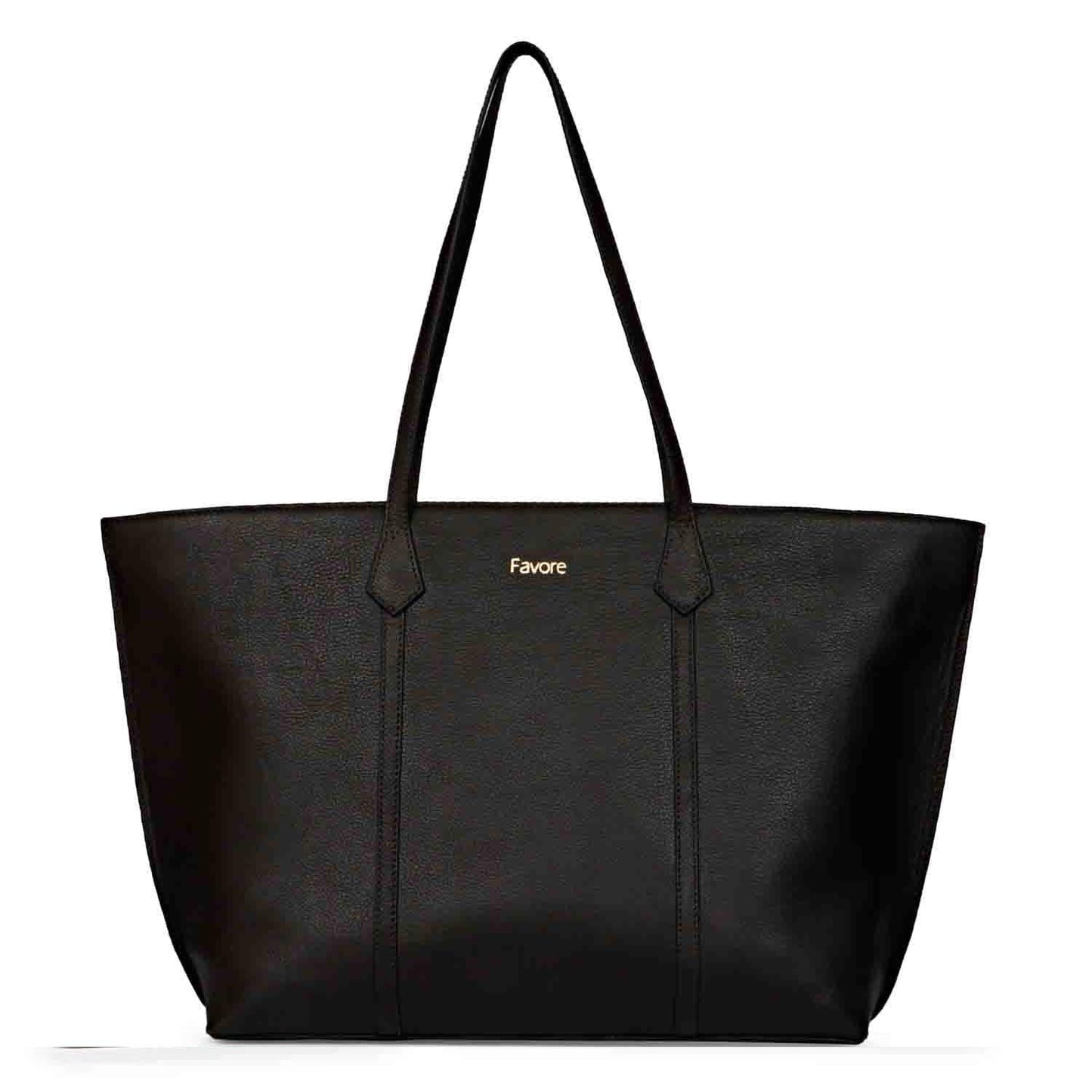 Favore Black Womens Leather Structured Shoulder Bag