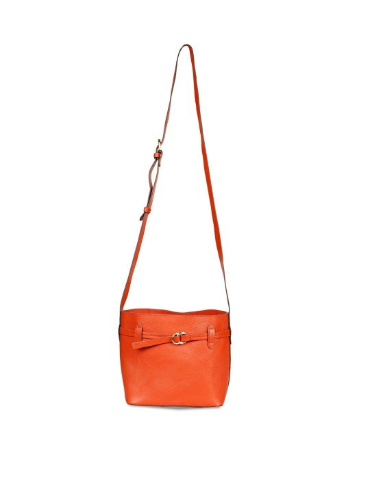 Favore Women Orange Leather Handbags