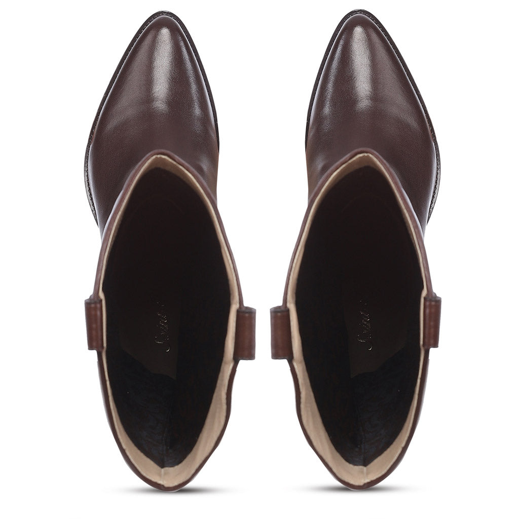 Saint Loanna Brown Leather Long Boots