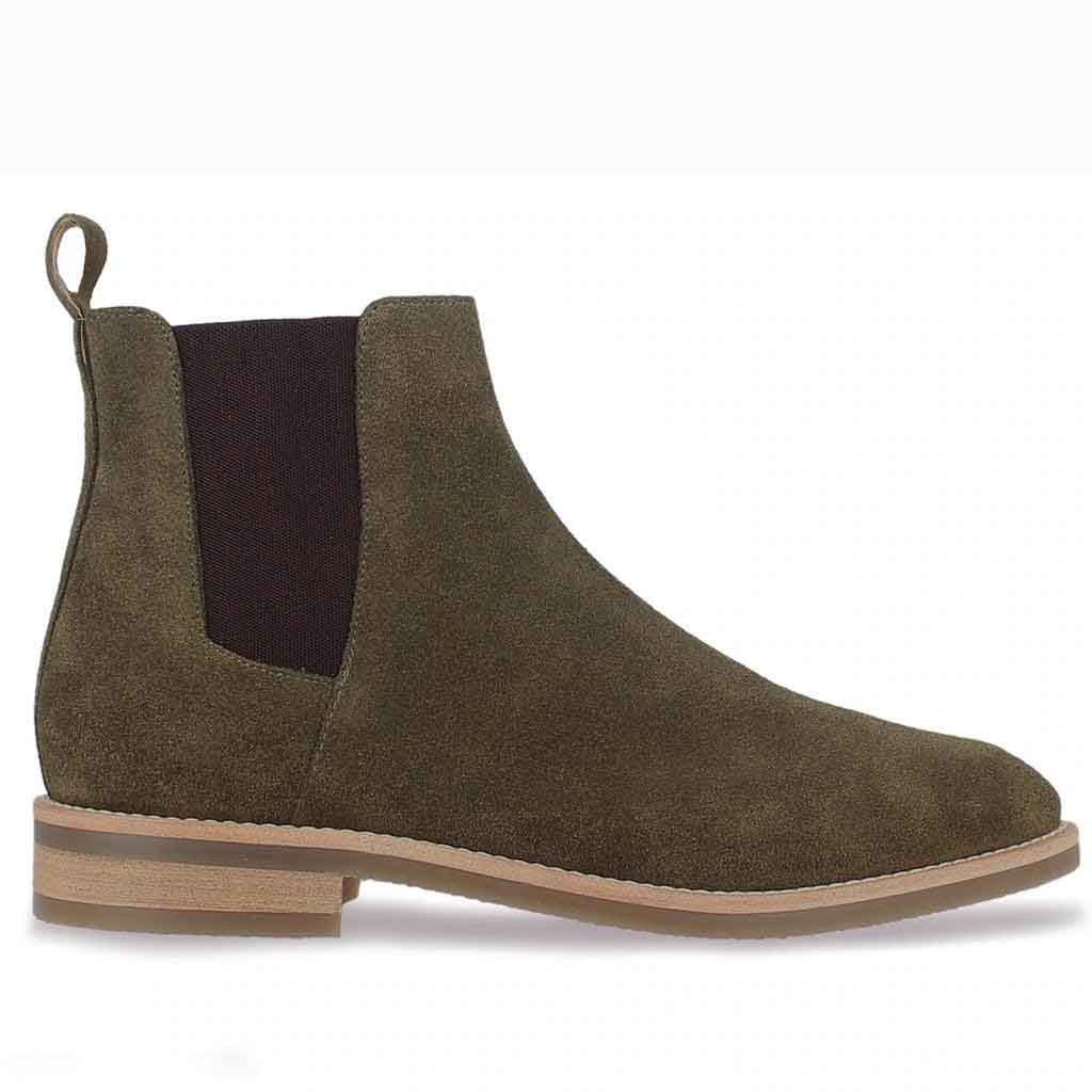Saint Grimoald Olive Suede Chelsea boot