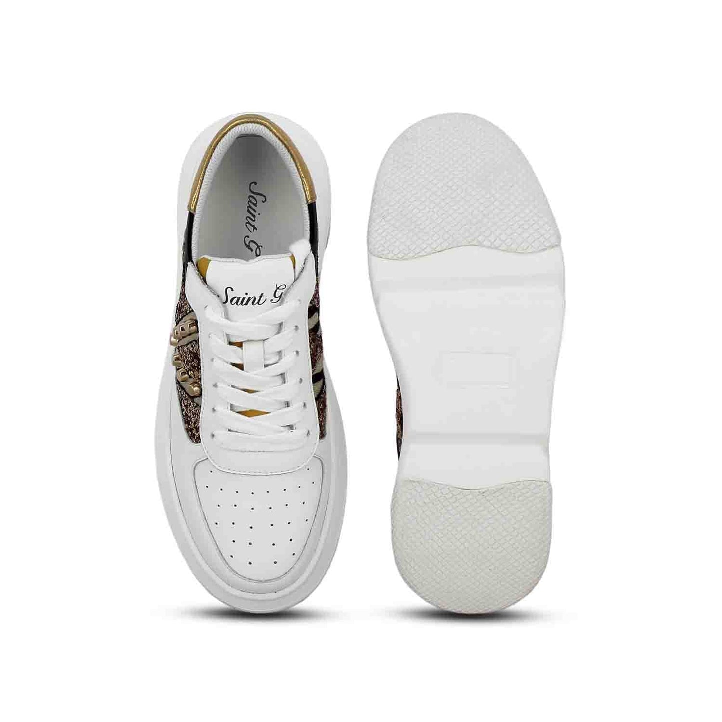 Whitesta Antea White & Yellow Leather Sneakers