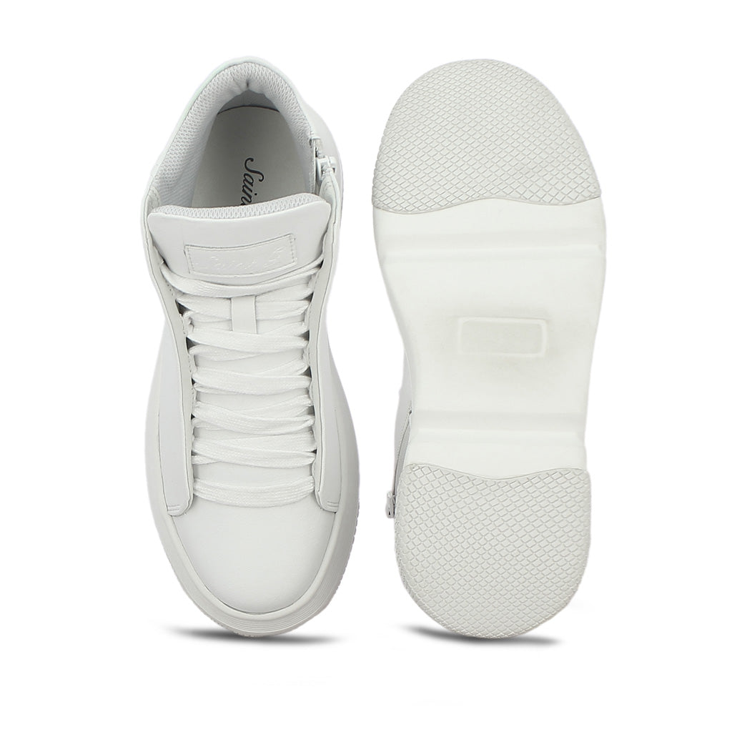 Whitesta Dafne White Leather Handcrafted Sneakers