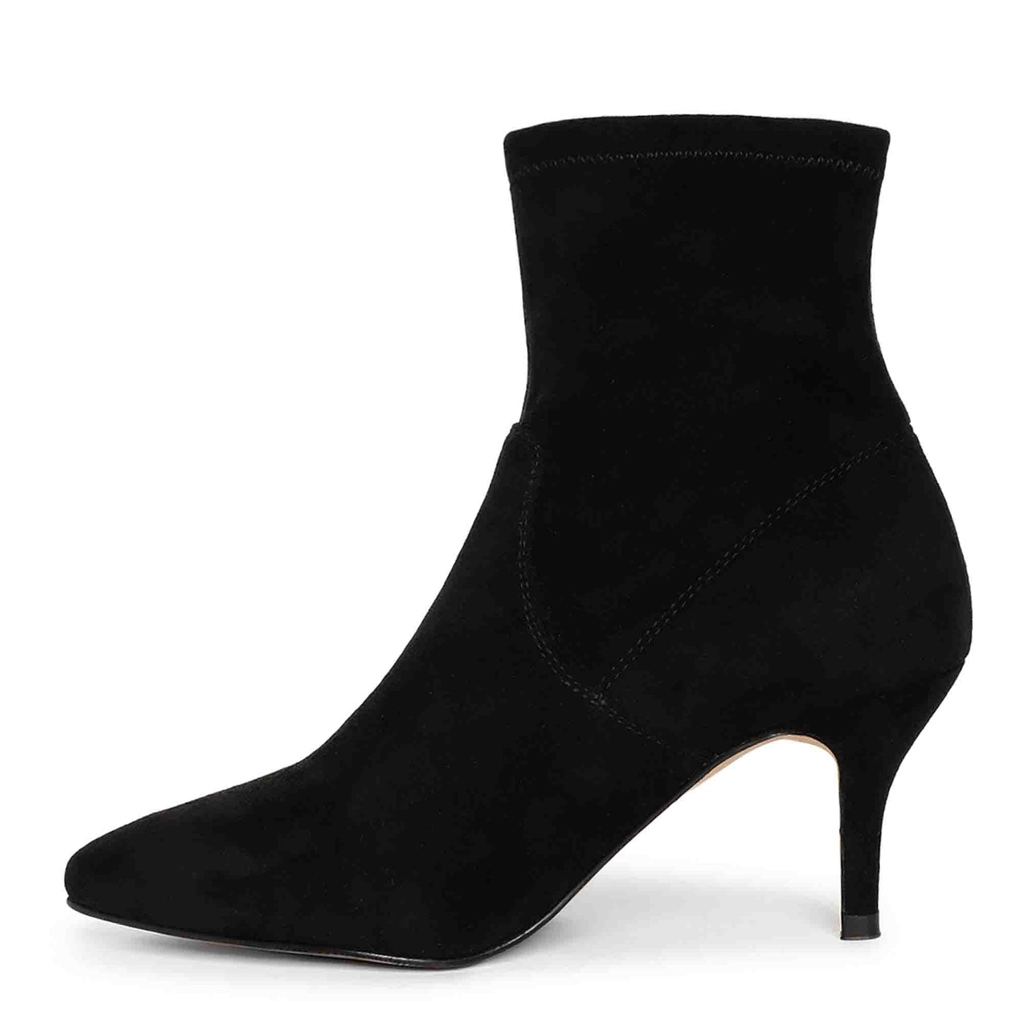 Saint Jemima Black Stretch Suede Kitten Heel Ankle Boots - SaintG India