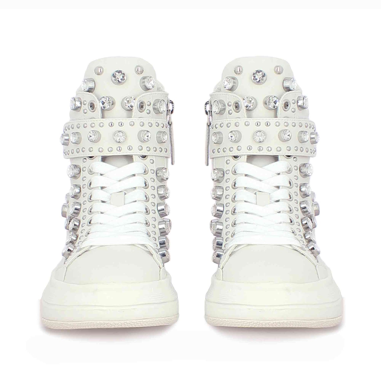 Whitesta Beyonce Embellished Ivory Leather Shoes