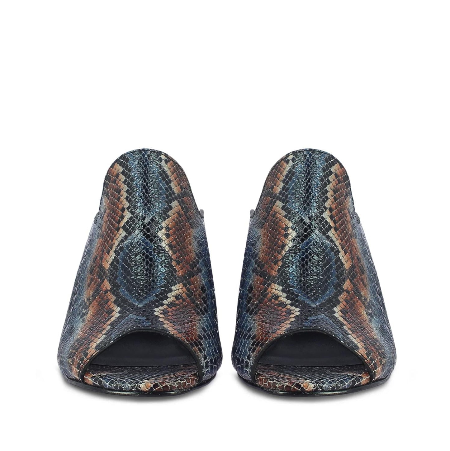 Saint Fiona Snake Print Leather Block Heels: Handcrafted elegance with a touch of wild charm. Elevate your style effortlessly.