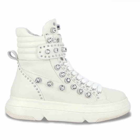 Whitesta Beyonce Embellished Ivory Leather Shoes