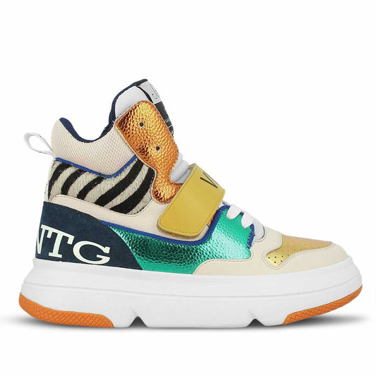 Whitesta Laurel Multi Color Leather Handcrafted Sneakers.
