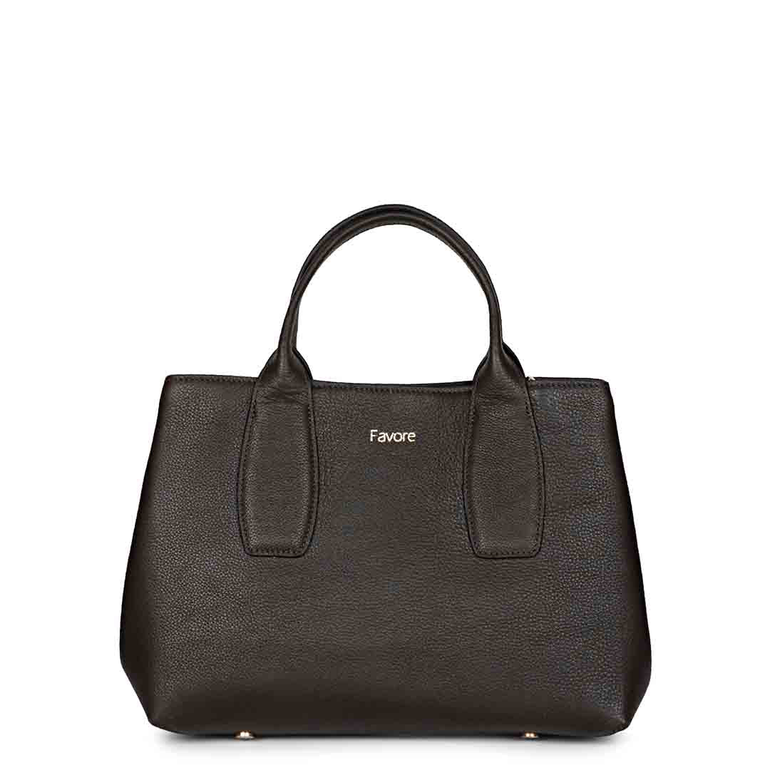 Favore Women Black Leather Satchel Bags
