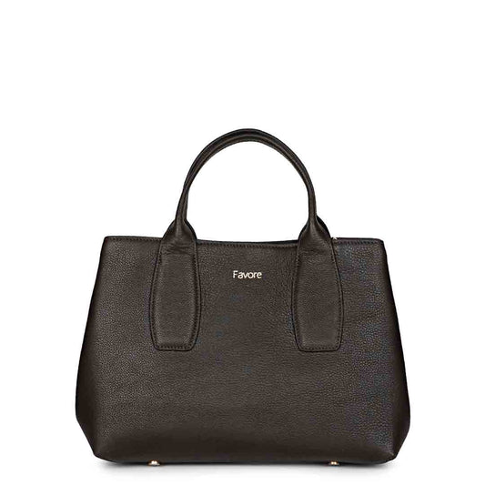 Favore Women Black Leather Satchel Bags