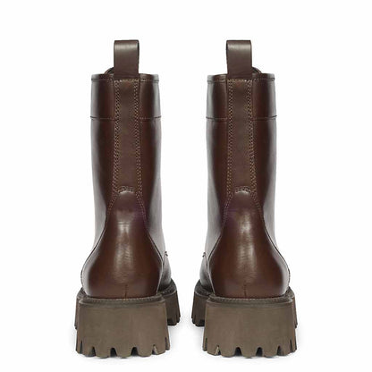 Saint Anastasia Brown Leather Lace Up High Ankle Boots