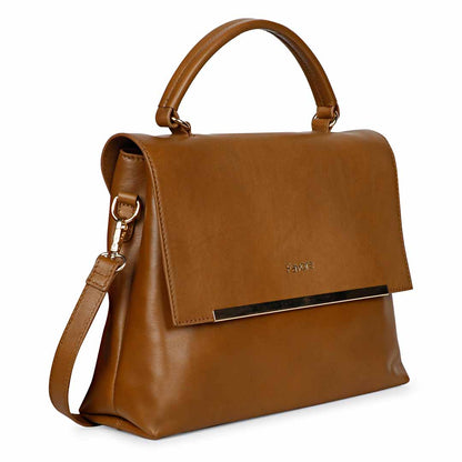 Favore Women Light Tan Leather Satchel Bags