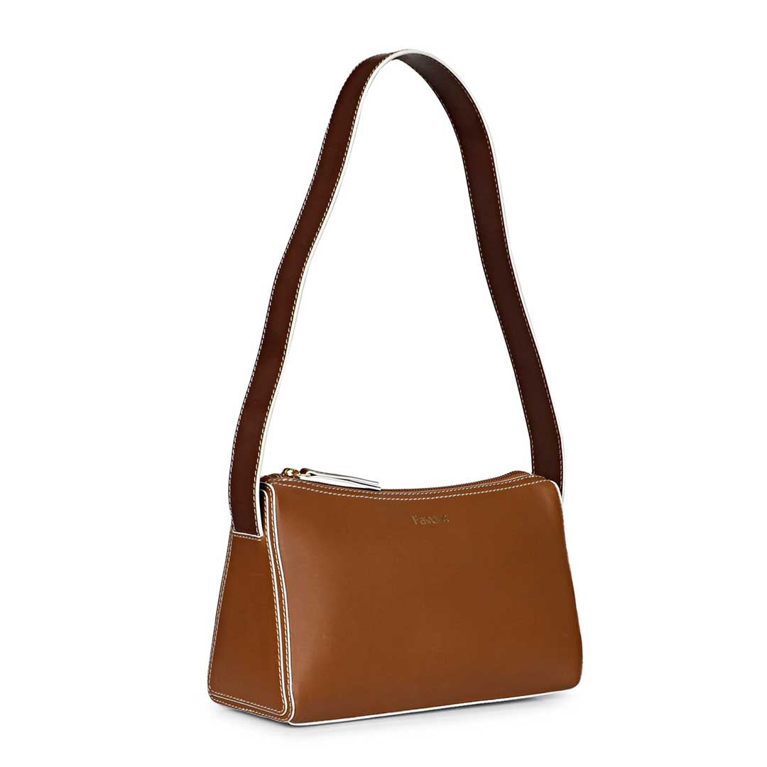 Favore Women Brown Leather Shoulder Bags