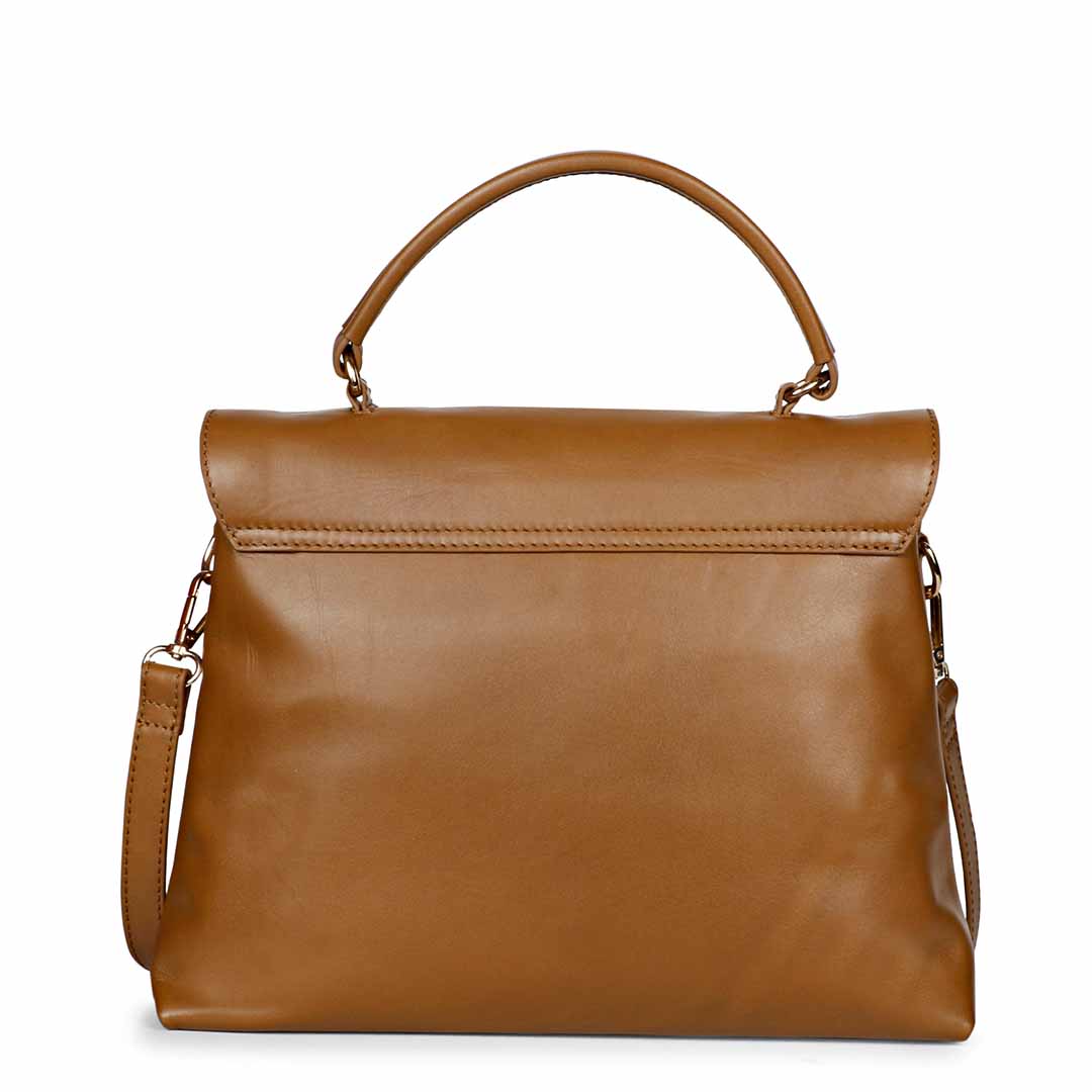 Favore Women Light Tan Leather Satchel Bags