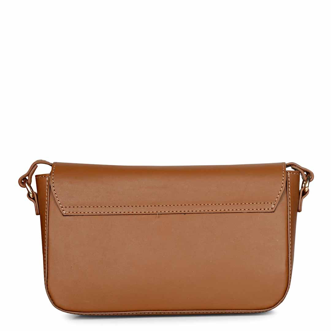 Favore Women Tan Leather Sling Bags