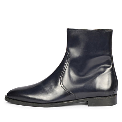 Saint Salvatore Blue Abrasivato Leather High Ankle Boots