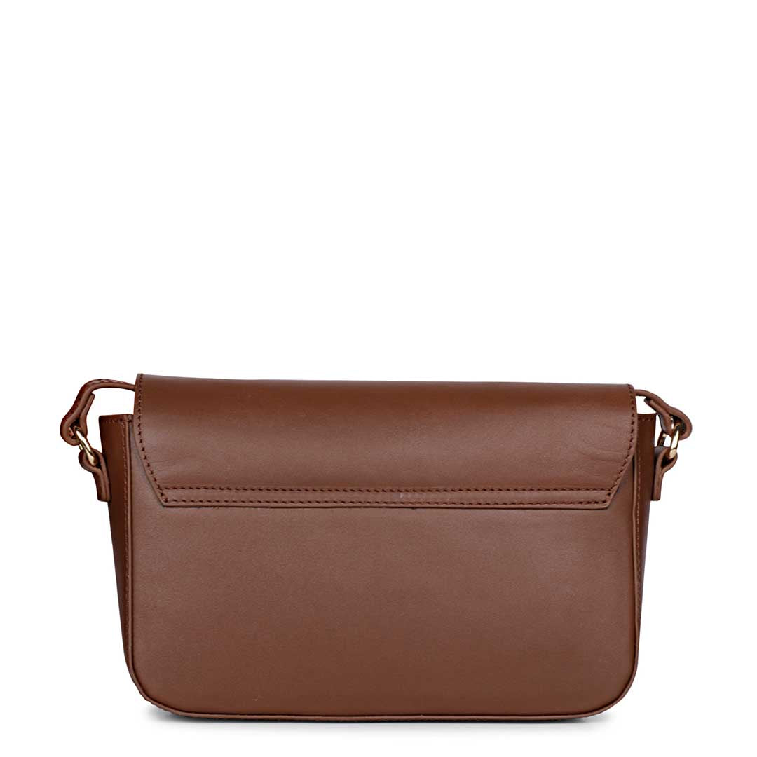 Favore Women Dark Brown Leather Sling Bags