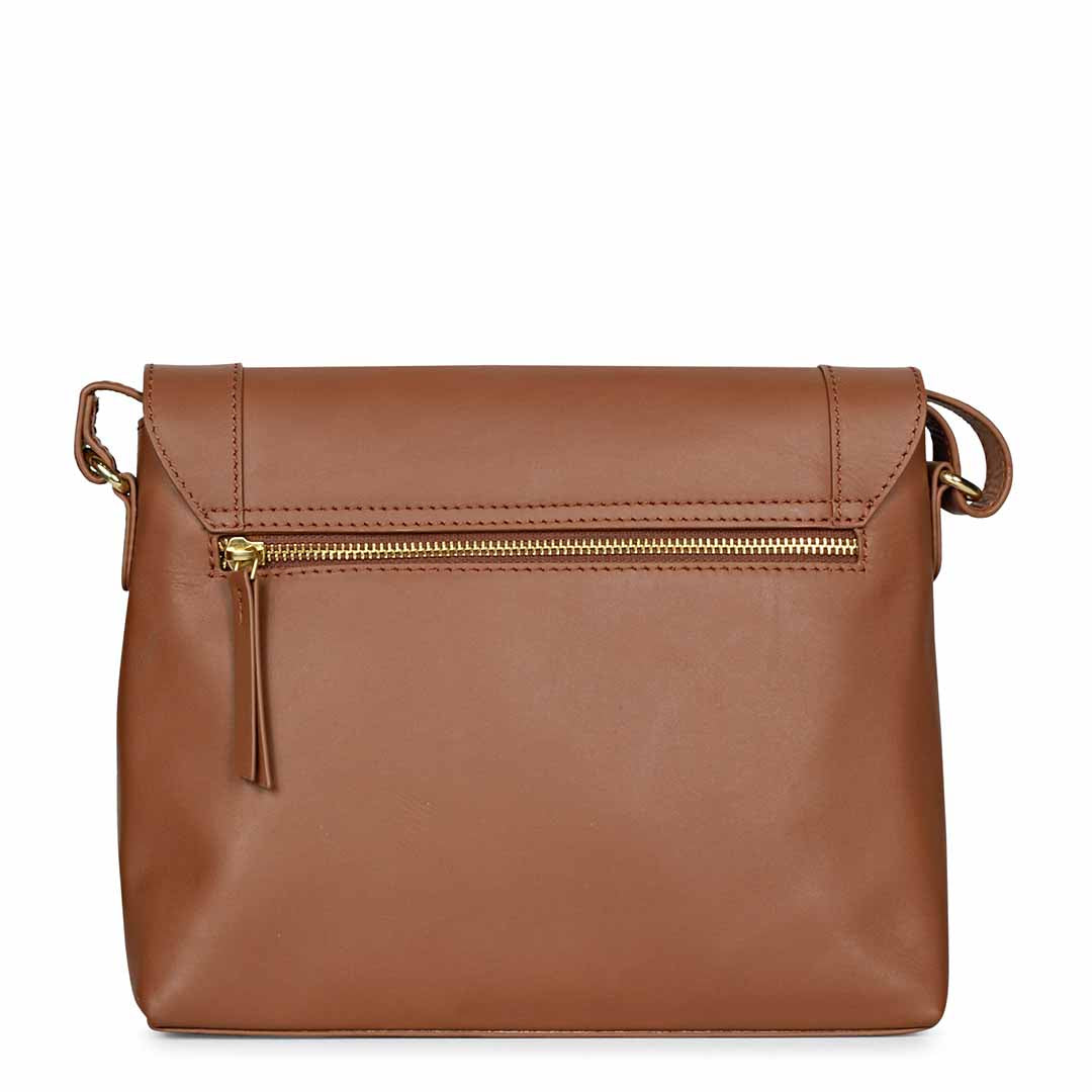 Favore Women Tan Leather Sling Bags