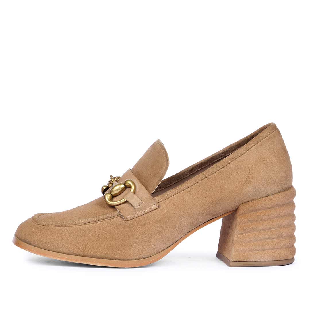 Saint Vera Beige Suede Leather Handcrafted Moccasins