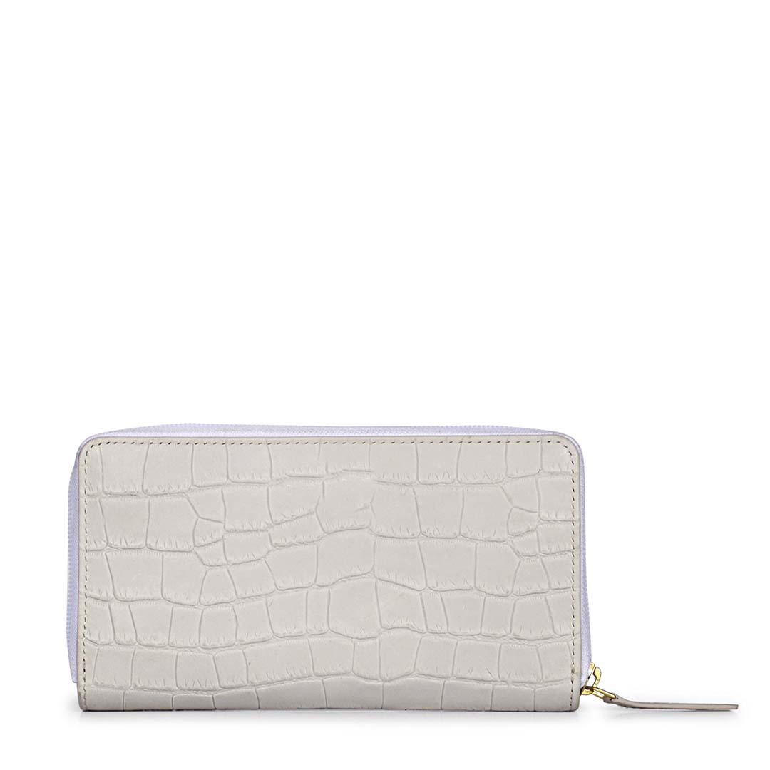 Favore White Leather Purse Clutches