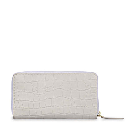 Favore White Leather Purse Clutches