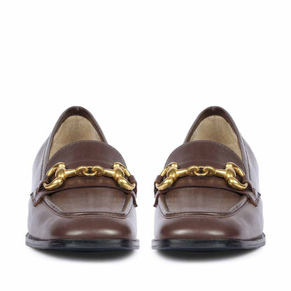 Saint Jenny Coffee Leather Handcrafted Moccasins