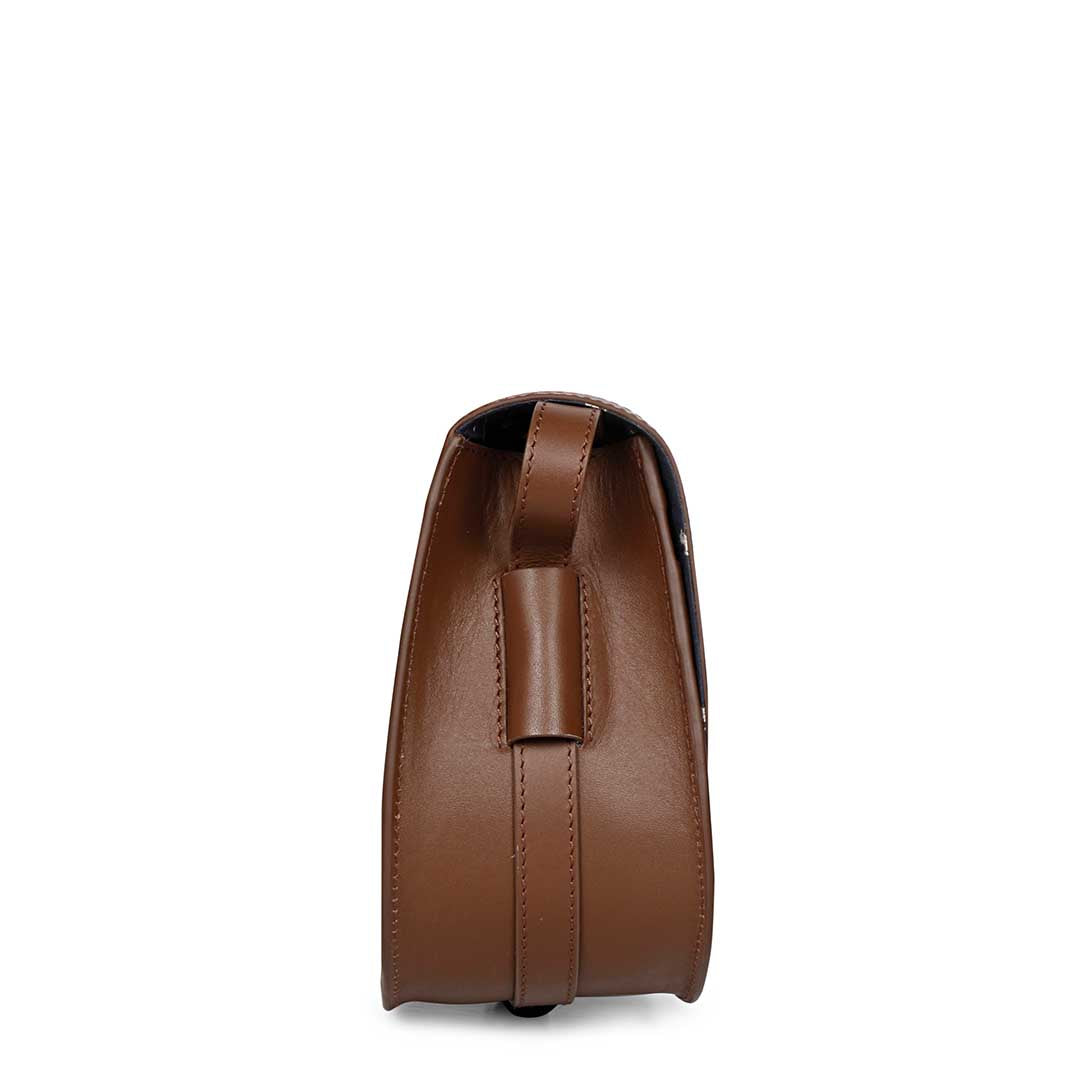 Favore Women Brown Leather Saddle Bags