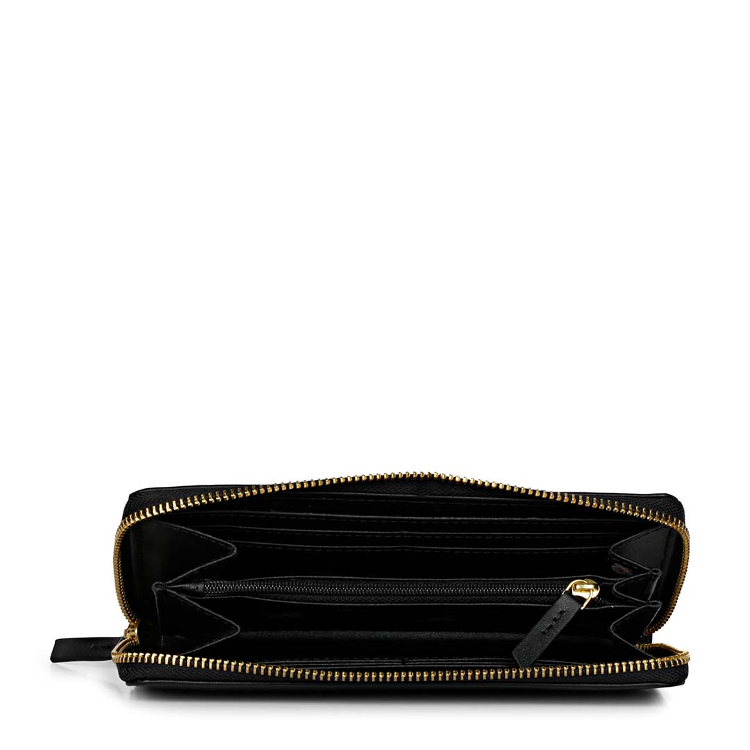 Favore Black Leather Purse Clutches