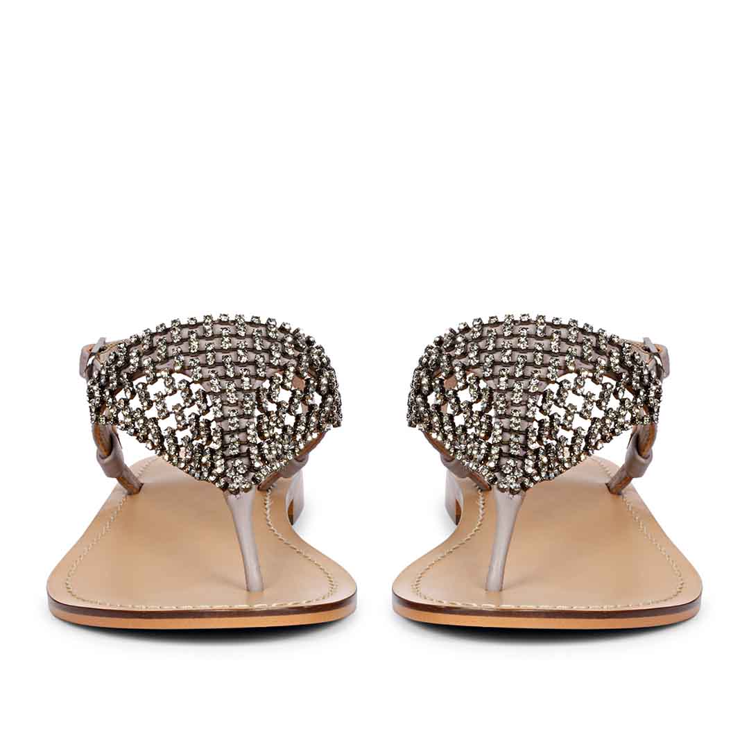 Saint Serena Stone Decore Lilac Leather Flats