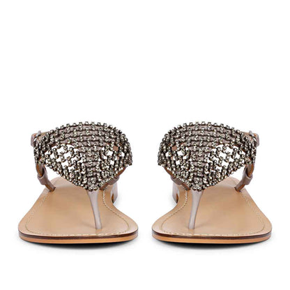 Saint Serena Stone Decore Lilac Leather Flats