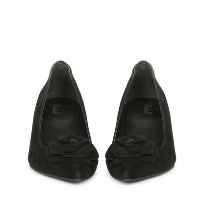 Saint Cora Black Rose Embellished Leather Pumps