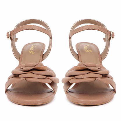 Saint Veronique Flower Embellished Cuoio Leather Stilettos