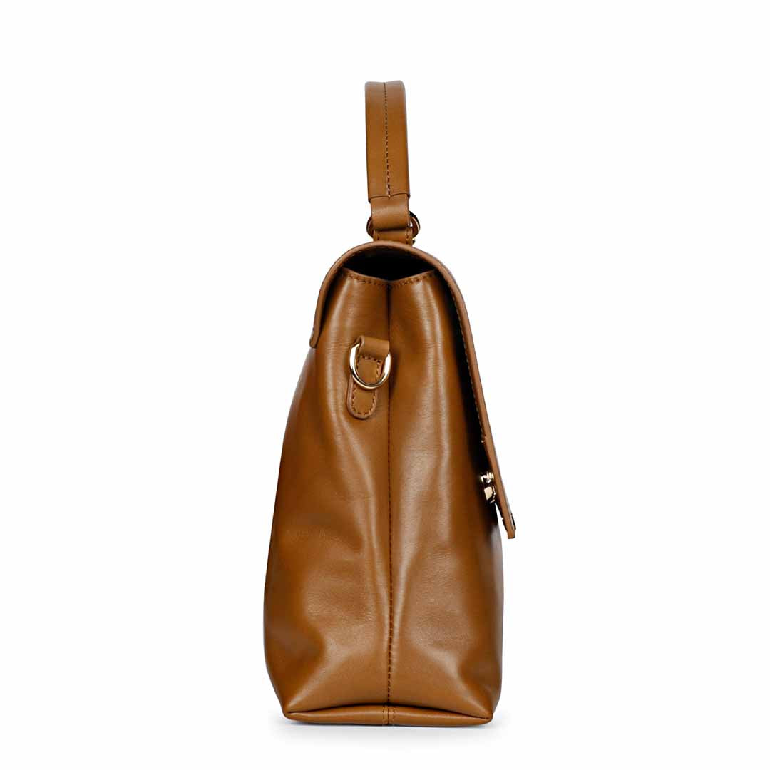 Favore Women Light Tan Leather Satchel Bags