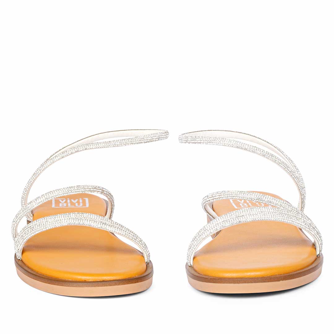 ViviBlu White Leather Flat Sandals