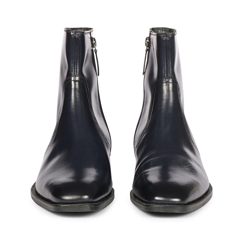Saint Salvatore Blue Abrasivato Leather High Ankle Boots