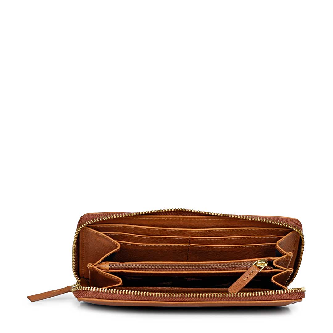 Favore Tan Leather Purse Clutches